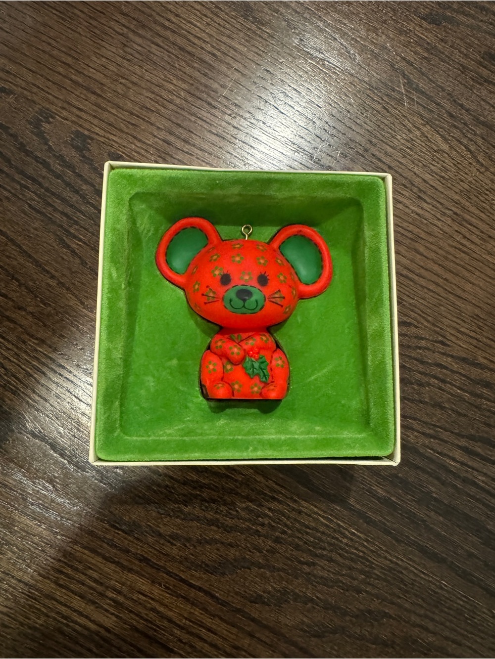 Vintage Hallmark Calico Mouse Ornament 1978
